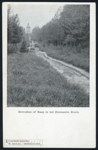 17747 Gezicht op de uitzichttoren in de Kaapse Bossen te Doorn.